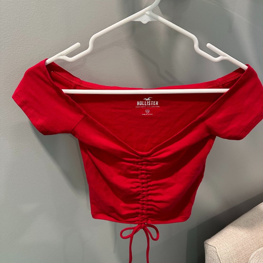 Red Hollister cap-sleeved top - XS